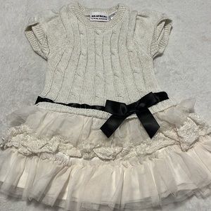 Cable Knit Tulle and Lace Dress - Size 18 months